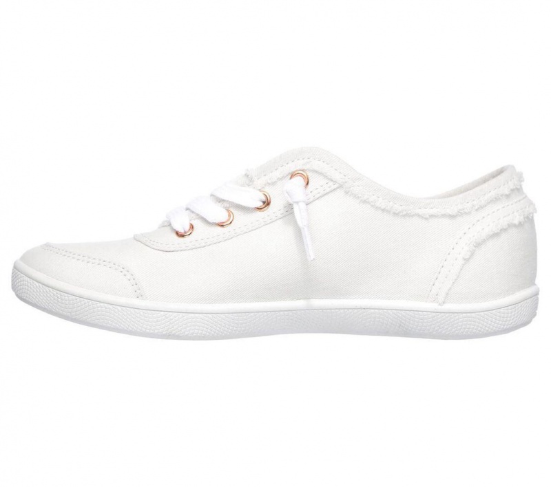 White Skechers Bobs B Cute Women's Slip On | PWTU-76849