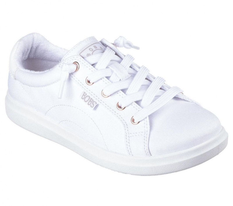 White Skechers Bobs D Vine Women's Slip On | QHXV-80469