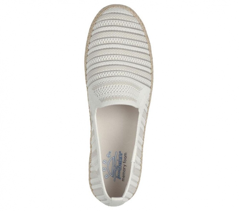 White Skechers Bobs Flexpadrille 3.0 - Moon Edge Women's Flats | ZCBN-18430