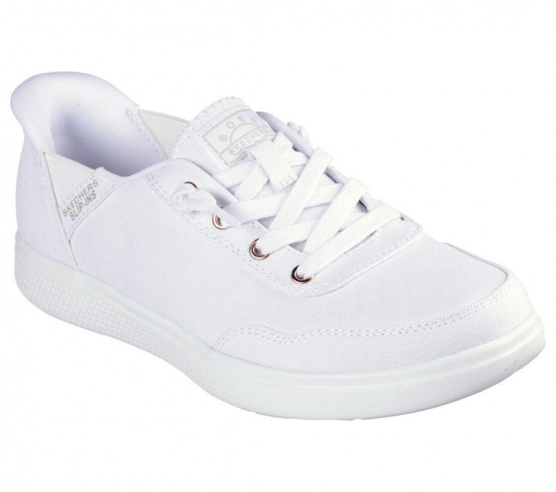 White Skechers Bobs Skip Cute - B Cute Sweet Women's Slip On | OUFA-37629