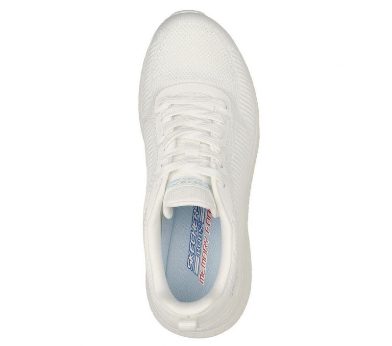 White Skechers Bobs Sport Squad Chaos - Face Off Women's Sneakers | QZYP-09421