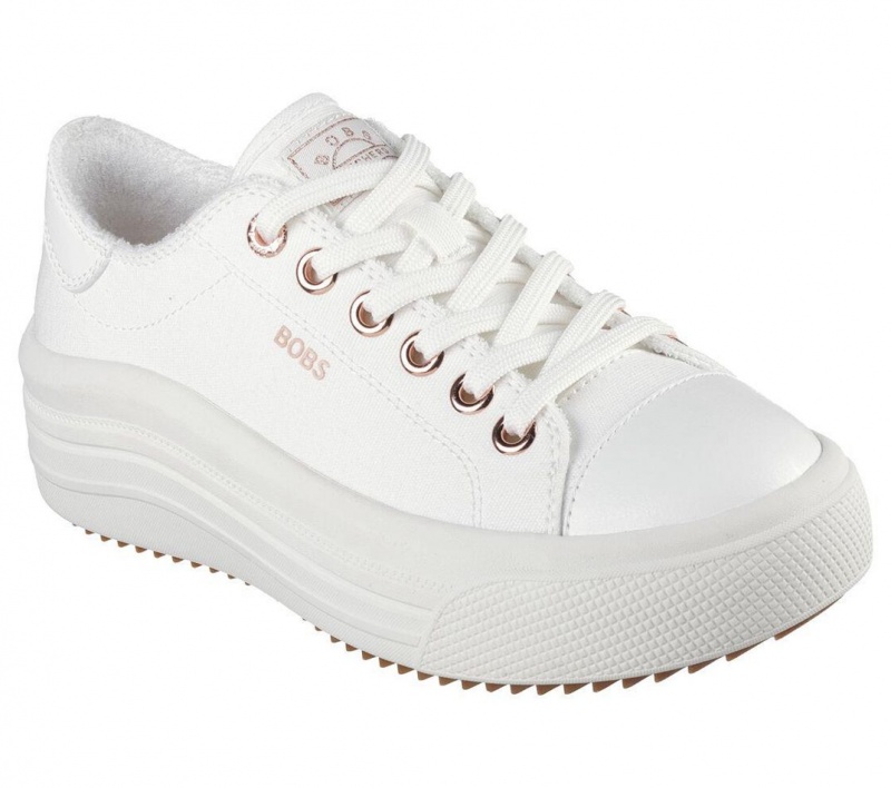 White Skechers Bobs Winnie - High Ranking Women's Walking Shoes | OHDB-30689