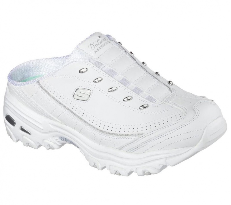 White Skechers D'lites - Bright Sky Women's Slip On | KUPZ-79304