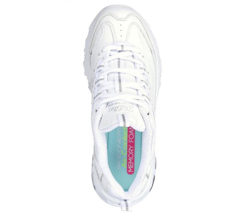 White Skechers D'lites - Fresh Start Women's Sneakers | WQZC-63271