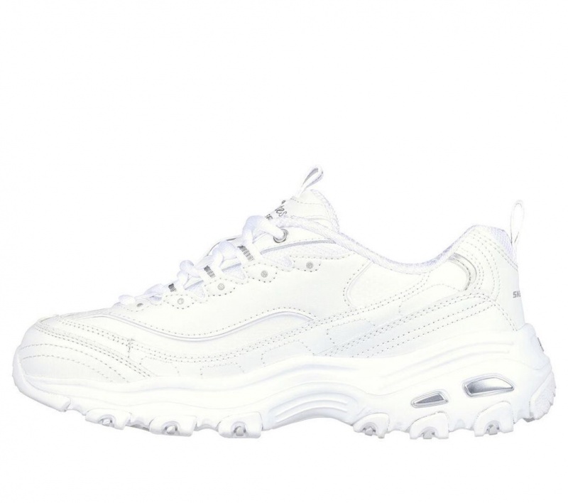 White Skechers D'lites - Fresh Start Women's Sneakers | WQZC-63271