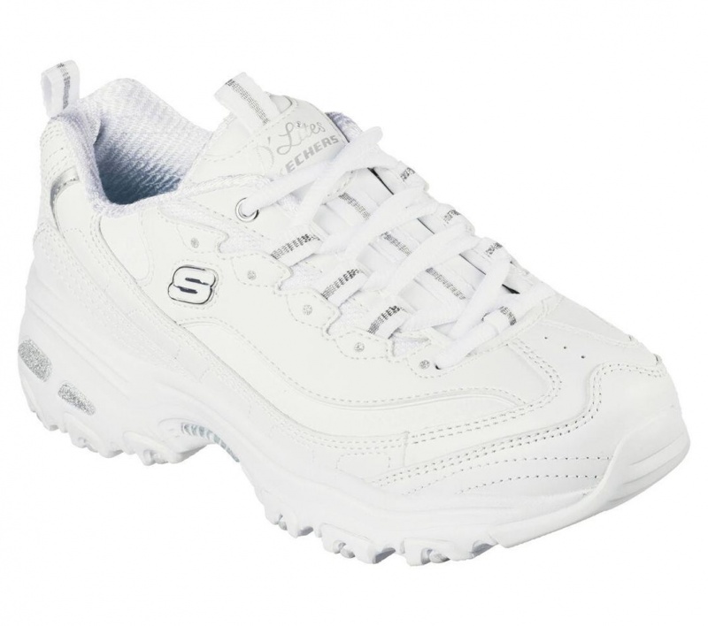 White Skechers D'lites - Fresh Start Women's Sneakers | WQZC-63271