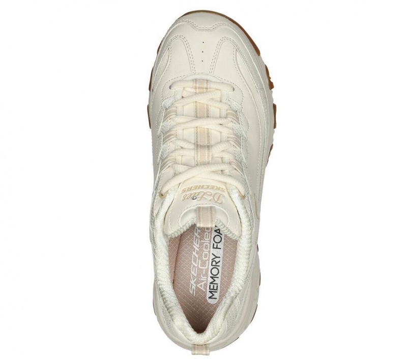 White Skechers D'lites - Good Neutral Women's Sneakers | VMRL-78139