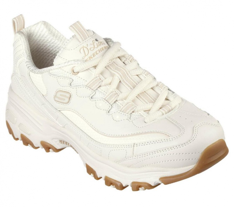 White Skechers D'lites - Good Neutral Women's Sneakers | VMRL-78139