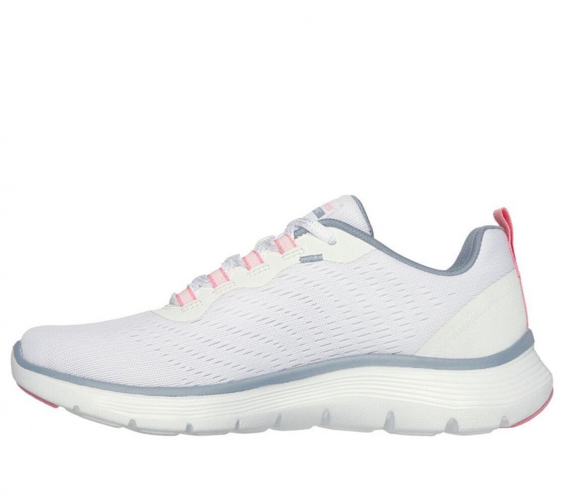 White Skechers Flex Appeal 5.0 Women's Sneakers | ZHTN-60789