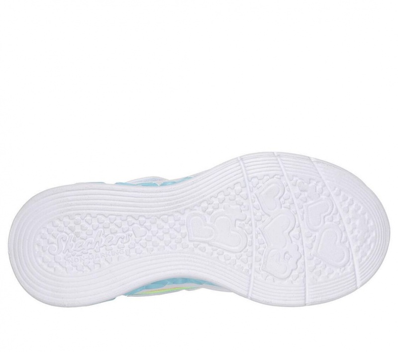 White Skechers Flutter Heart Lights - Groovy Swirl Girls' Sneakers | JZGW-71249