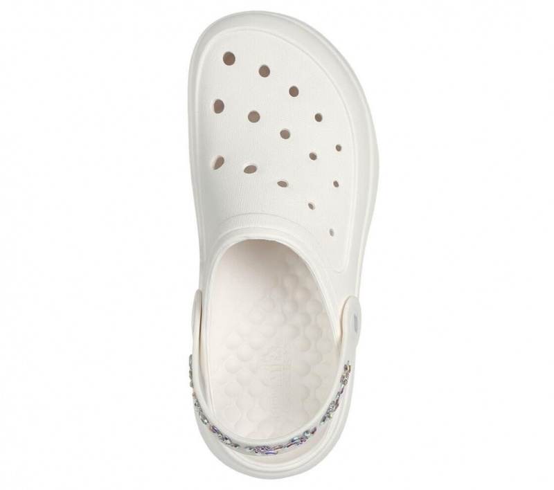 White Skechers Foamies: Dazzle Diva Women's Sandals | FSNW-06539