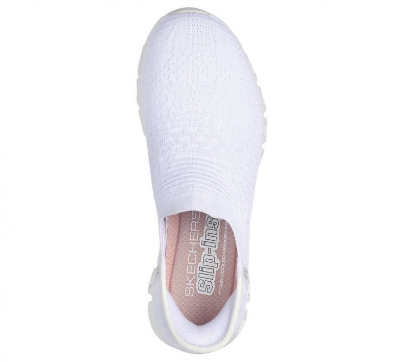 White Skechers Glide-step - Enchanting Women's Slip On | NJMA-21860