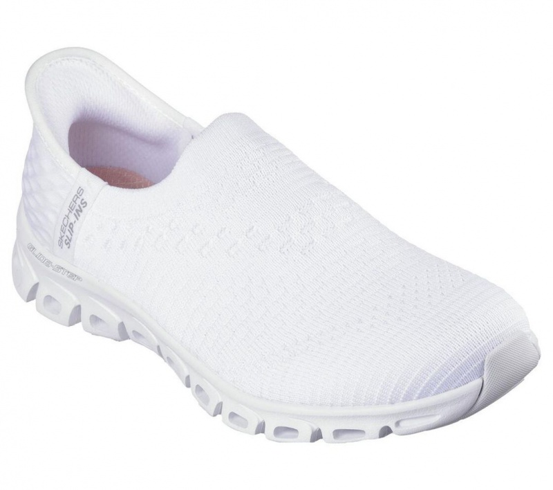 White Skechers Glide-step - Enchanting Women's Slip On | NJMA-21860