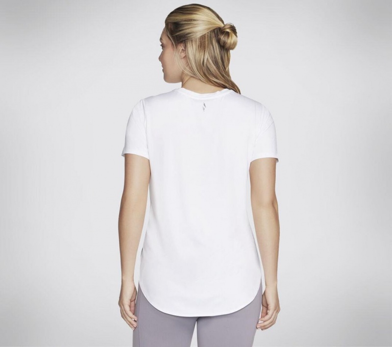 White Skechers Go Dri Swift Tunic Women's T-Shirt | LCWH-19068