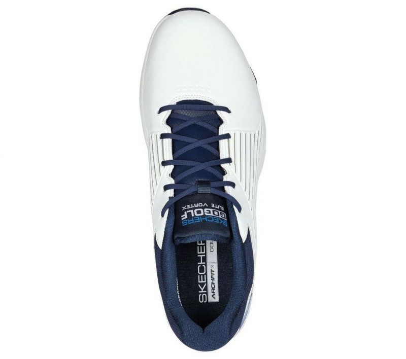 White Skechers Go Golf Arch Fit Elite Vortex Men's Walking Shoes | WRBX-80946