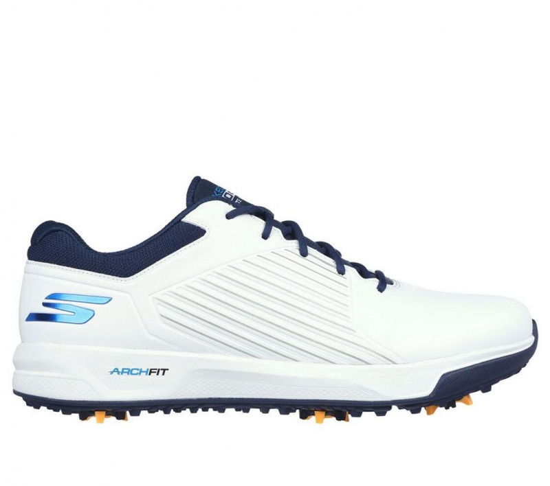 White Skechers Go Golf Arch Fit Elite Vortex Men\'s Walking Shoes | WRBX-80946