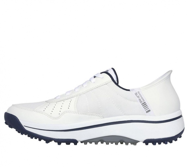 White Skechers Go Golf Arch Fit - Line Up Men's Slip On | QTLO-05918