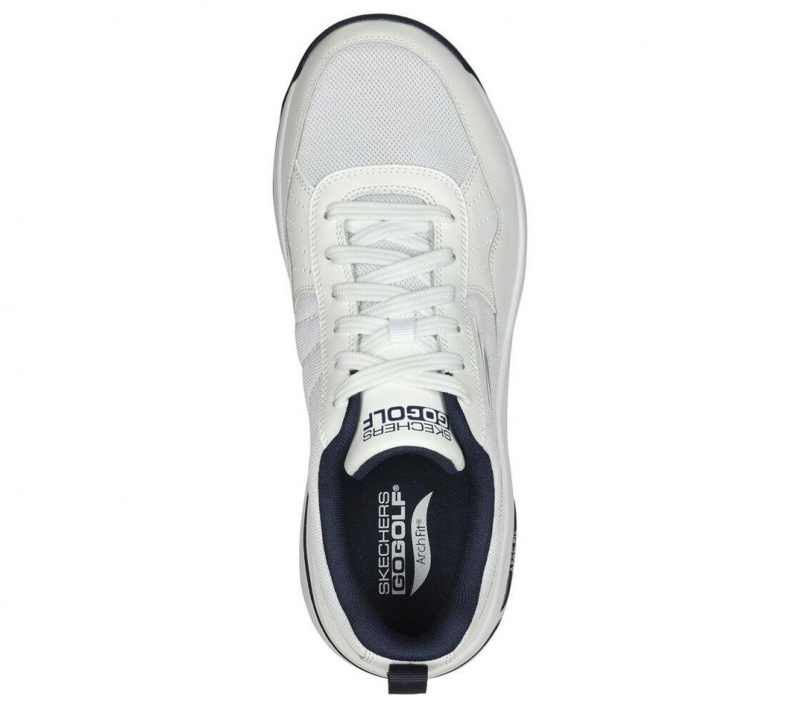 White Skechers Go Golf Arch Fit - Line Up Men's Walking Shoes | TLEY-36705