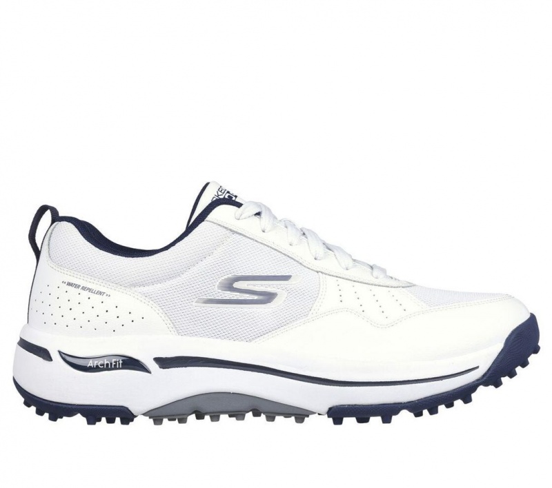 White Skechers Go Golf Arch Fit - Line Up Men\'s Walking Shoes | TLEY-36705