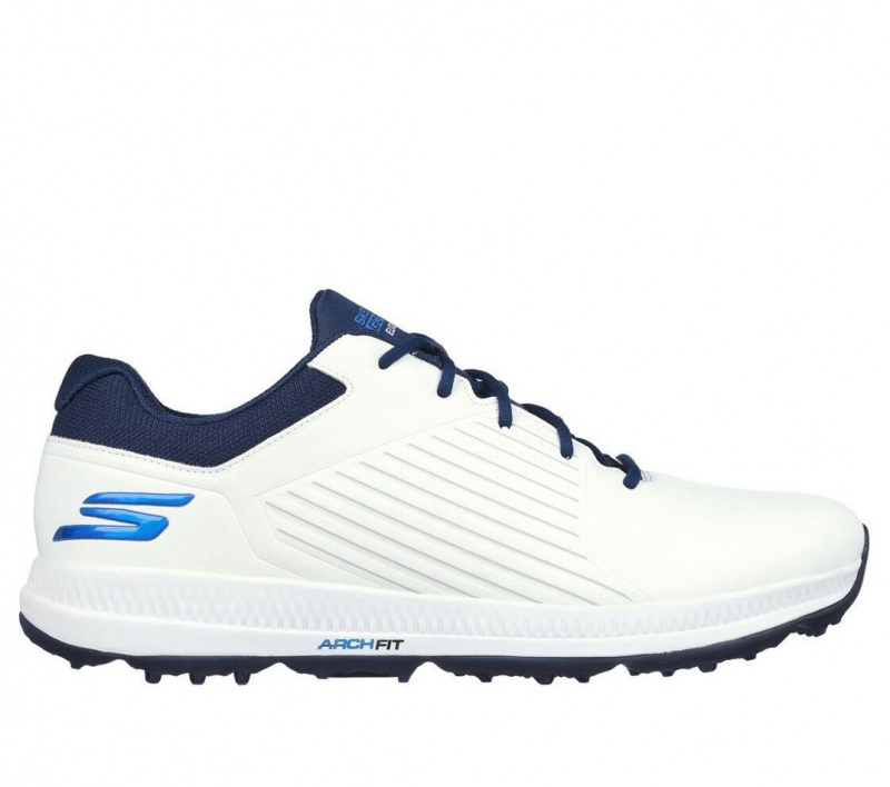 White Skechers Go Golf Elite 5 - Gf Men\'s Walking Shoes | EMSA-58196