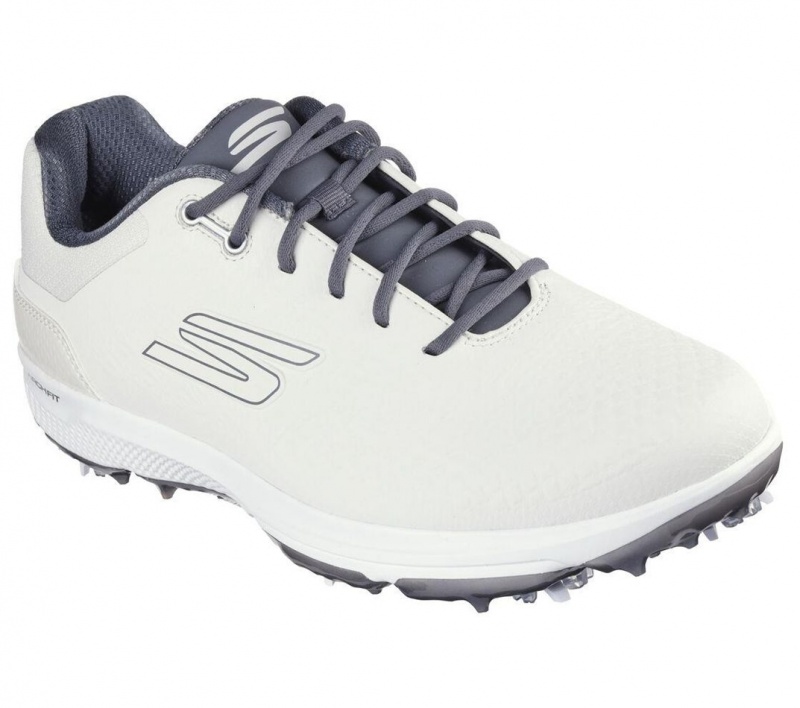 White Skechers Go Golf Pro 6 Men's Walking Shoes | LDBU-35208