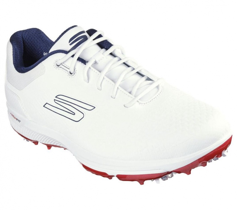 White Skechers Go Golf Pro 6 Men's Walking Shoes | SLWF-58610