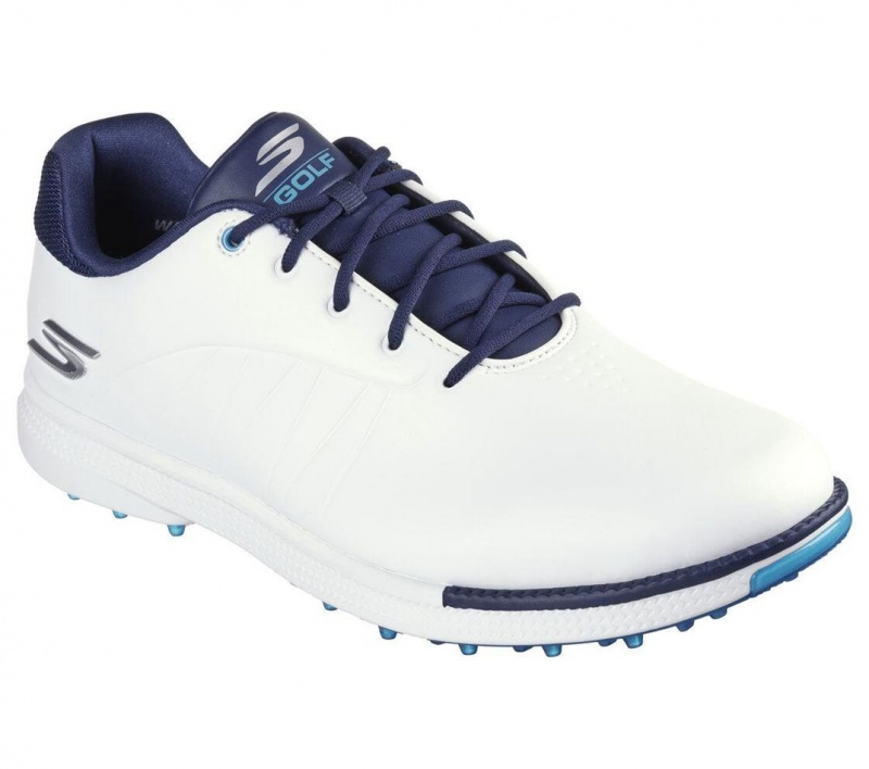 White Skechers Go Golf Tempo Gf Men's Walking Shoes | ICRB-67389