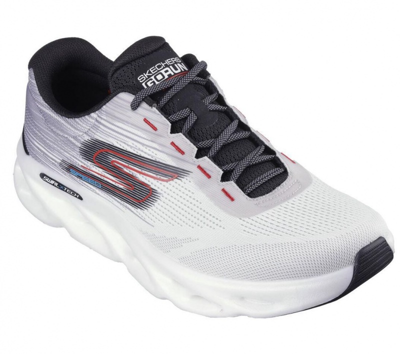 White Skechers Go Run Swirl Tech Speed - Rapid Motion Men's Sneakers | SQKU-62410