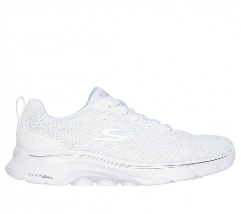 White Skechers Go Walk 7 - Clear Path Women\'s Sneakers | WGOZ-38076