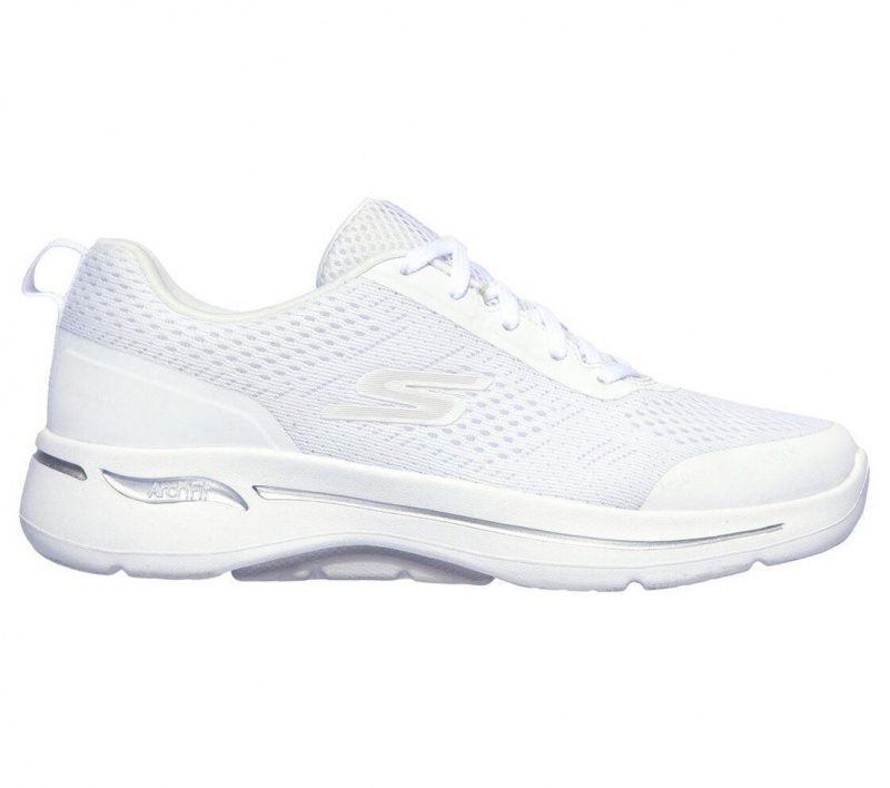 White Skechers Go Walk Arch Fit - Motion Breeze Women's Sneakers | HPMT-98721