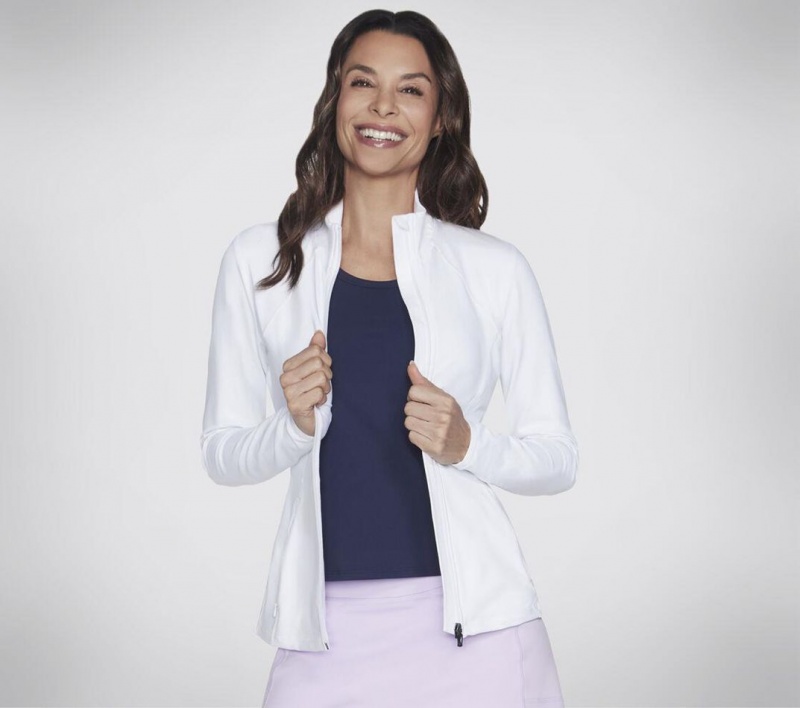 White Skechers Go Walk Mesh Women's Jackets | PWRS-01478