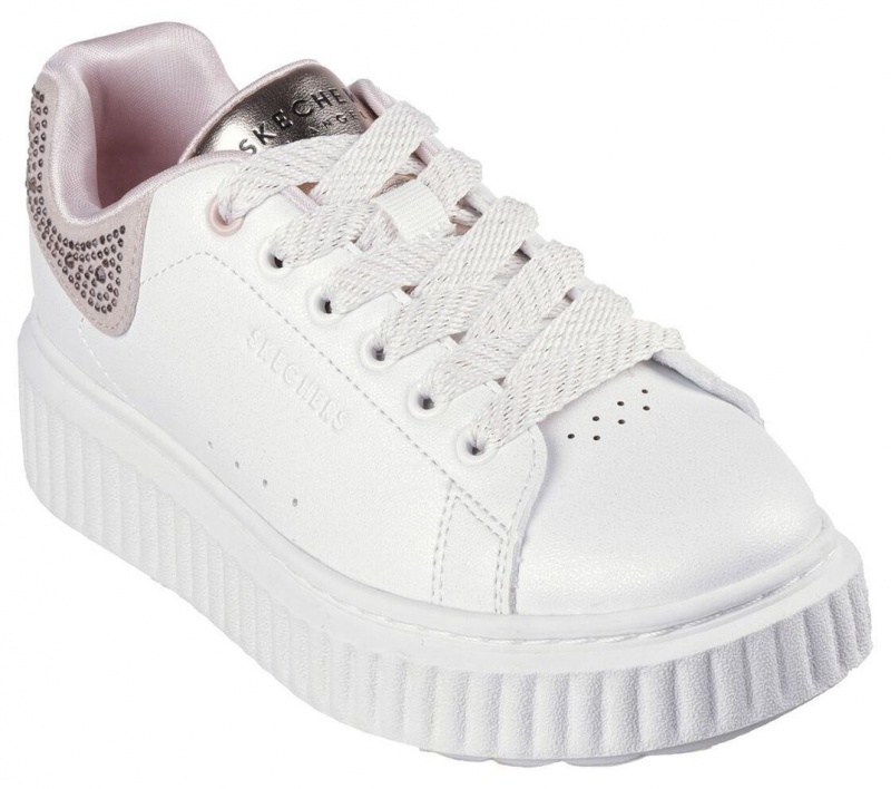 White Skechers Hi Ridge Girls' Walking Shoes | LBOH-69345