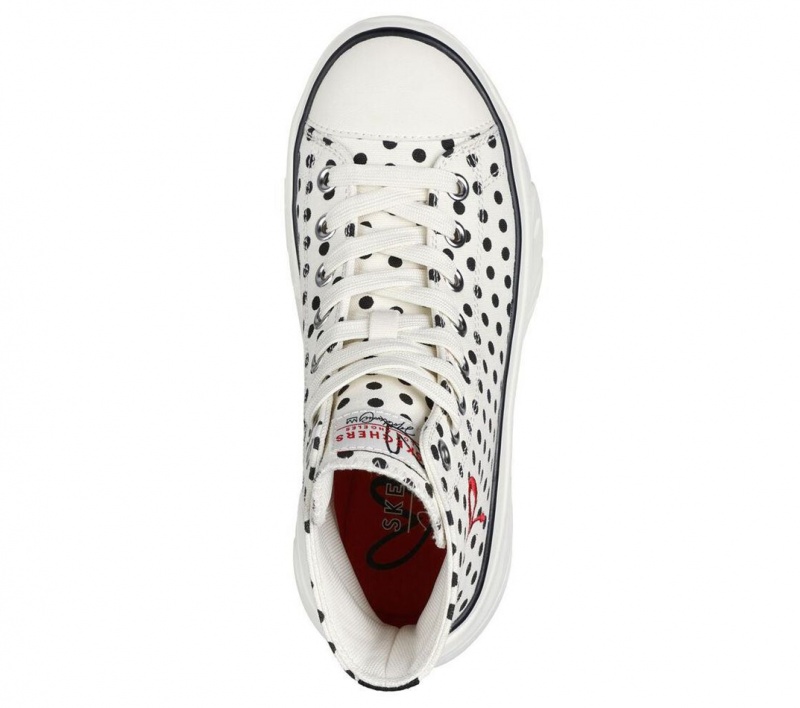 White Skechers Jgoldcrown: Funky Street - Spotted Love Women's Walking Shoes | ORMJ-16948