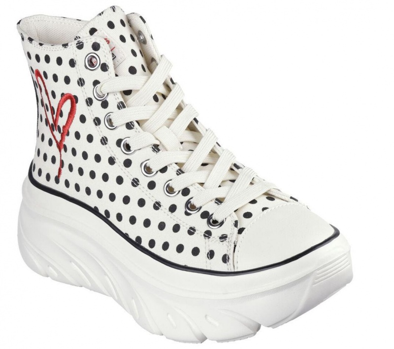 White Skechers Jgoldcrown: Funky Street - Spotted Love Women's Walking Shoes | ORMJ-16948