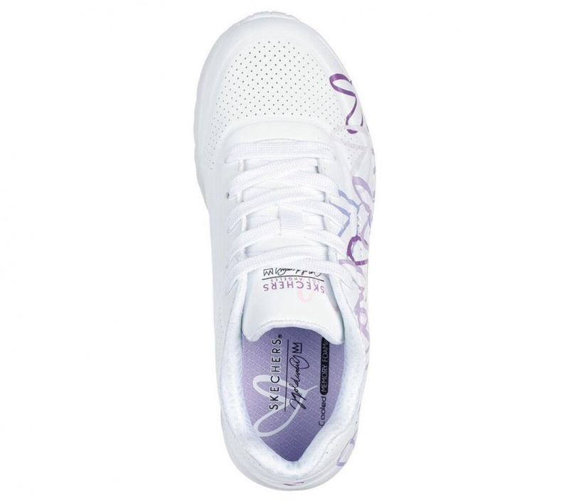 White Skechers Jgoldcrown: Uno Lite - Spread The Love Girls' Sneakers | TUPL-64208