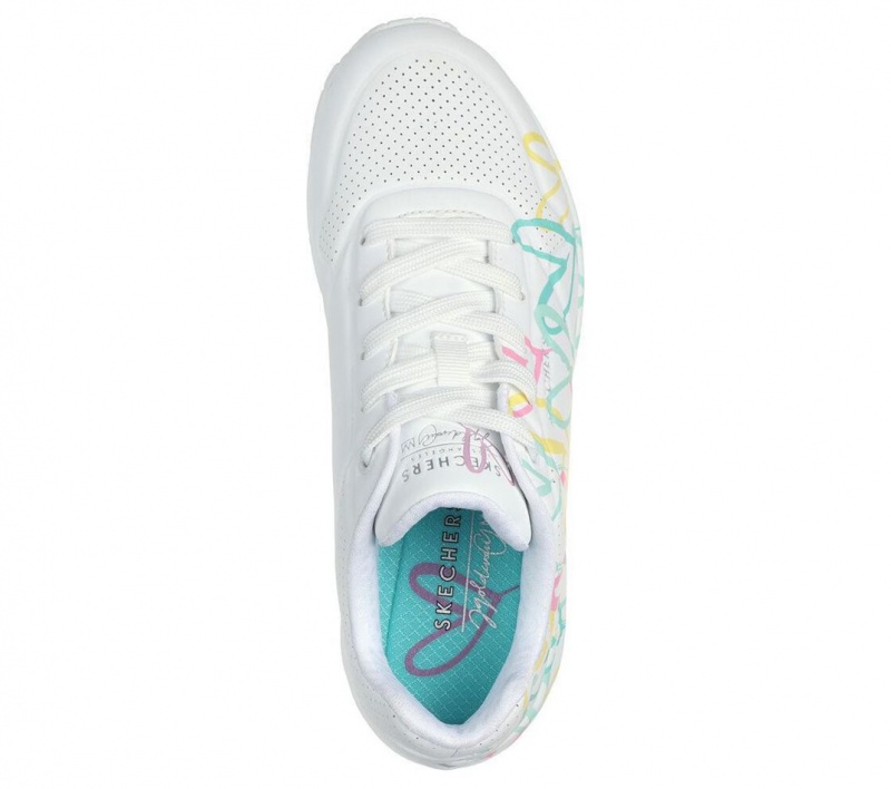 White Skechers Jgoldcrown: Uno - Changed Love Women's Sneakers | BCJH-48012