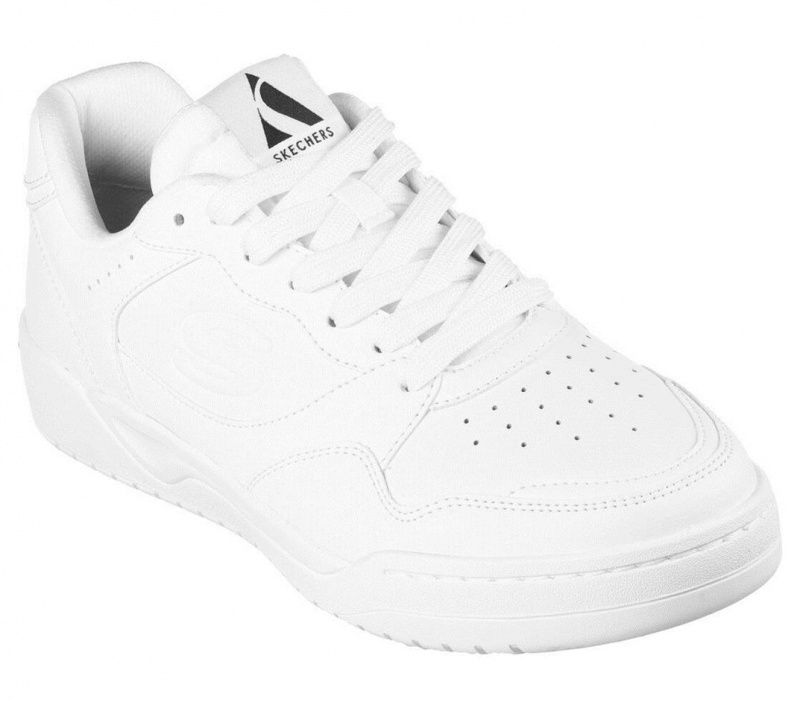 White Skechers Koopa Court - Volley Low Varsity Men's Walking Shoes | JAFI-56948