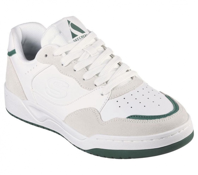 White Skechers Koopa Court - Volley Low Varsity Men's Walking Shoes | CEHR-12938