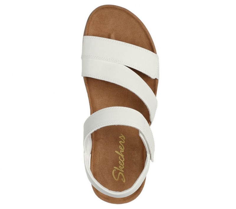 White Skechers Lifted Comfort Women's Sandals | ETSQ-51706