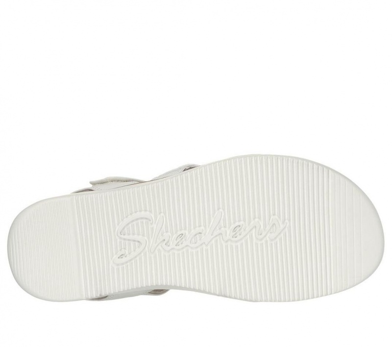 White Skechers Lifted Comfort Women's Sandals | ETSQ-51706