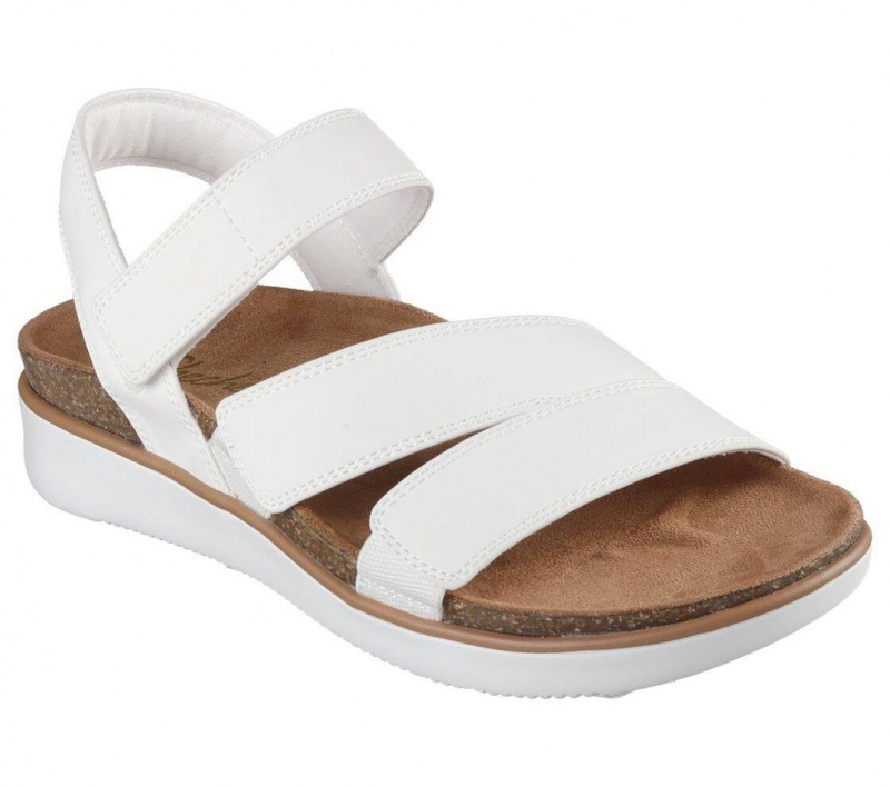 White Skechers Lifted Comfort Women's Sandals | ETSQ-51706