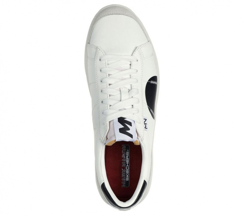 White Skechers Mark Nason: New Wave Cup - The Volley Men's Walking Shoes | LZSW-87319