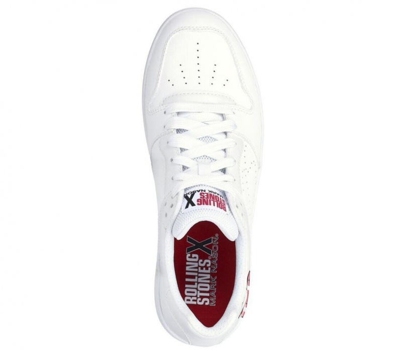 White Skechers Mn X Rolling Stones: Palmilla - Rs Marquee Men's Walking Shoes | BZOU-73541