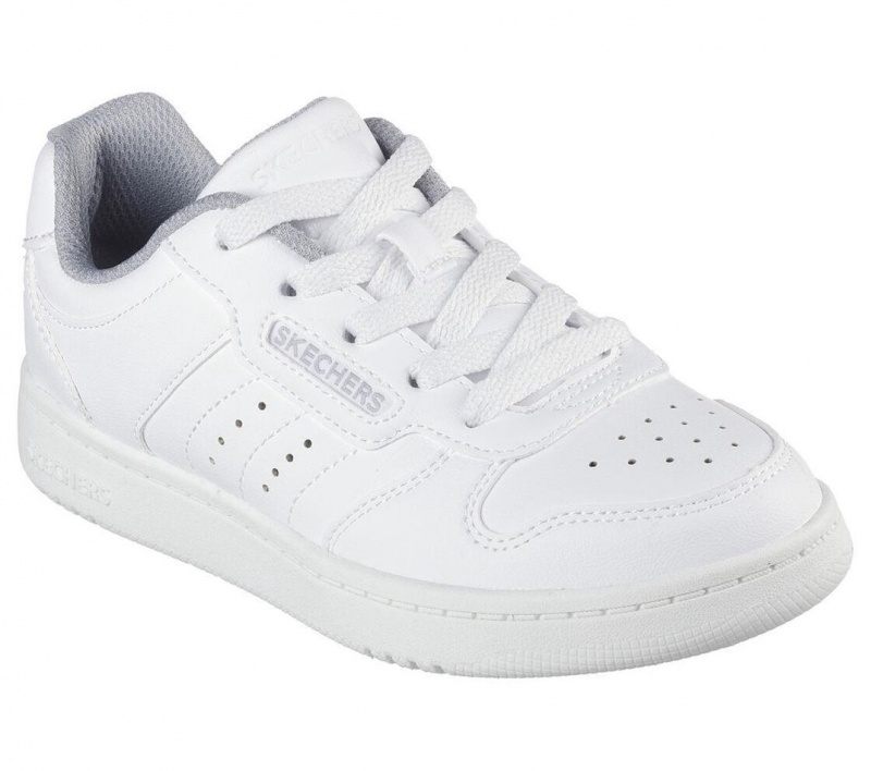 White Skechers Quick Street - Vorton Boys' Sneakers | ZBKN-51946