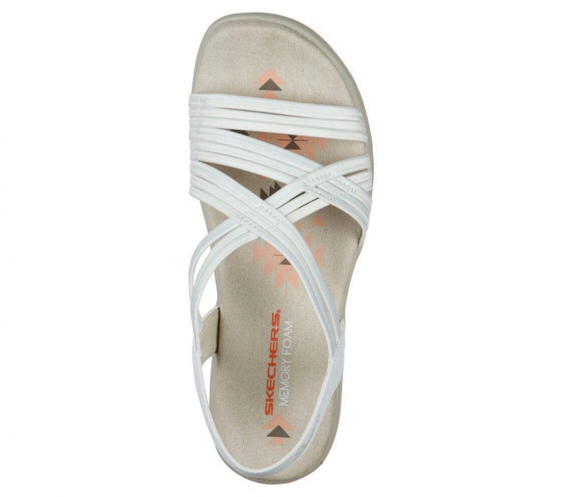 White Skechers Reggae Slim - Simply Stretch Women's Sandals | FVPJ-90241