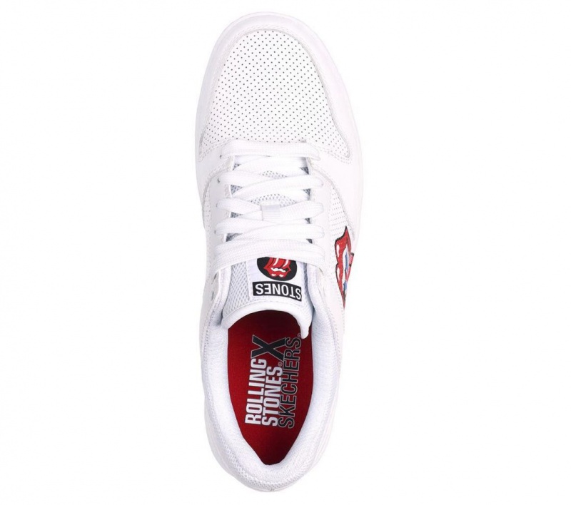 White Skechers Rolling Stones: Classic Cup - Euro Lick Men's Walking Shoes | ZBHM-72564