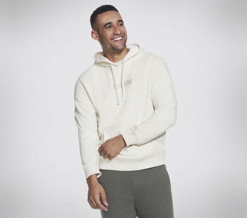 White Skechers Skech-sweats Incognito Men's Hoodie | HCGM-79014