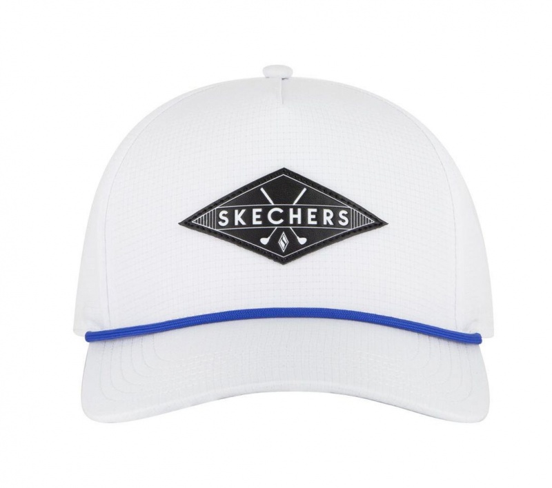 White Skechers Skechweave Air Golf Men's Hats | DPVT-24165