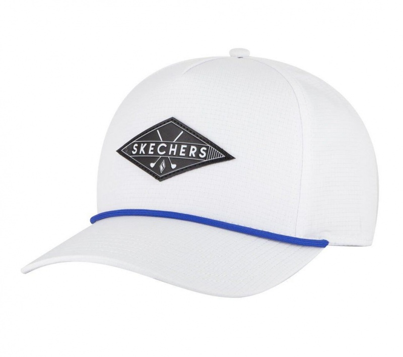 White Skechers Skechweave Air Golf Men\'s Hats | DPVT-24165