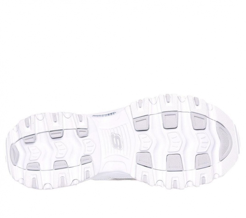 White Skechers Slip-ins: D'lites - New Scene Women's Sneakers | HRWU-84163